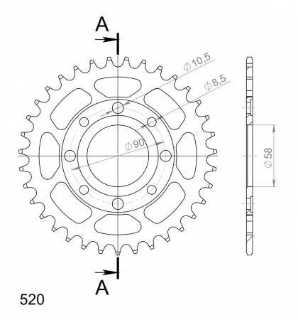 SUPERSPROX / JT REAR SPROCKET 279.38 27-2-279-38