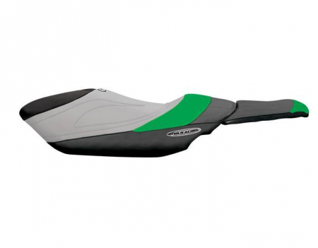 RIVA YAMAHA FZS SEAT COVER - BLACK/ GREEN/ SILVER 101-3-0244